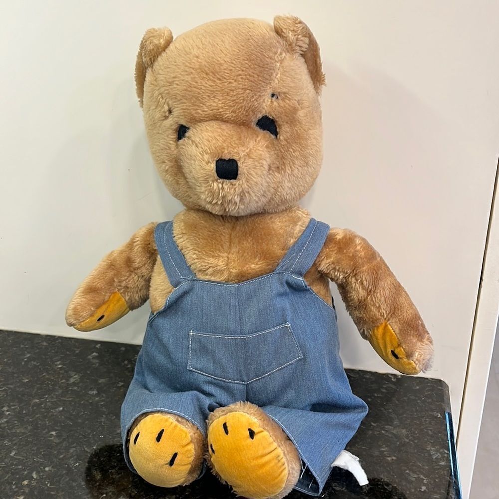 Vintage Joshua Bear with Overalls-1979-Plush